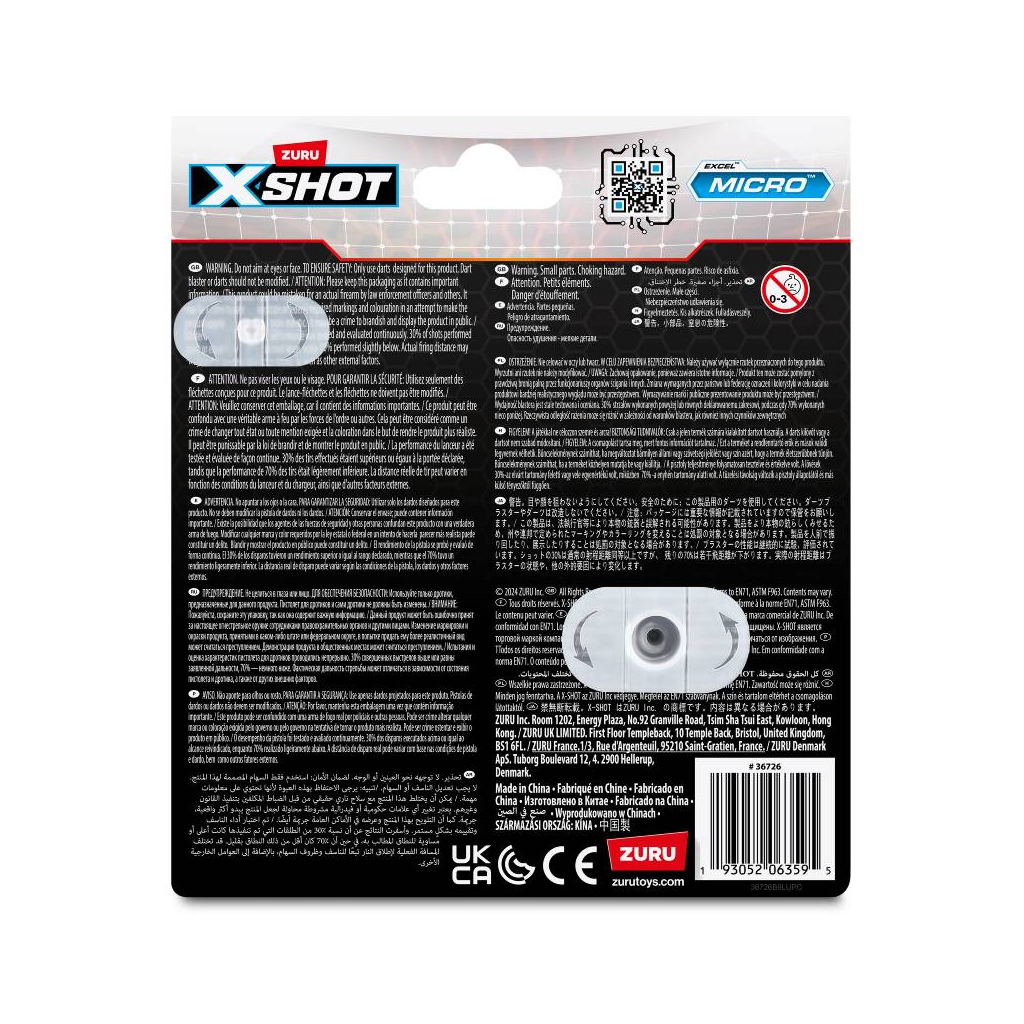 Іграшкова зброя Zuru X-Shot Швидкострільний бластер Excel Micro 2.0 Color Card (8 патронів) (36726TQ1R) - изображение 6