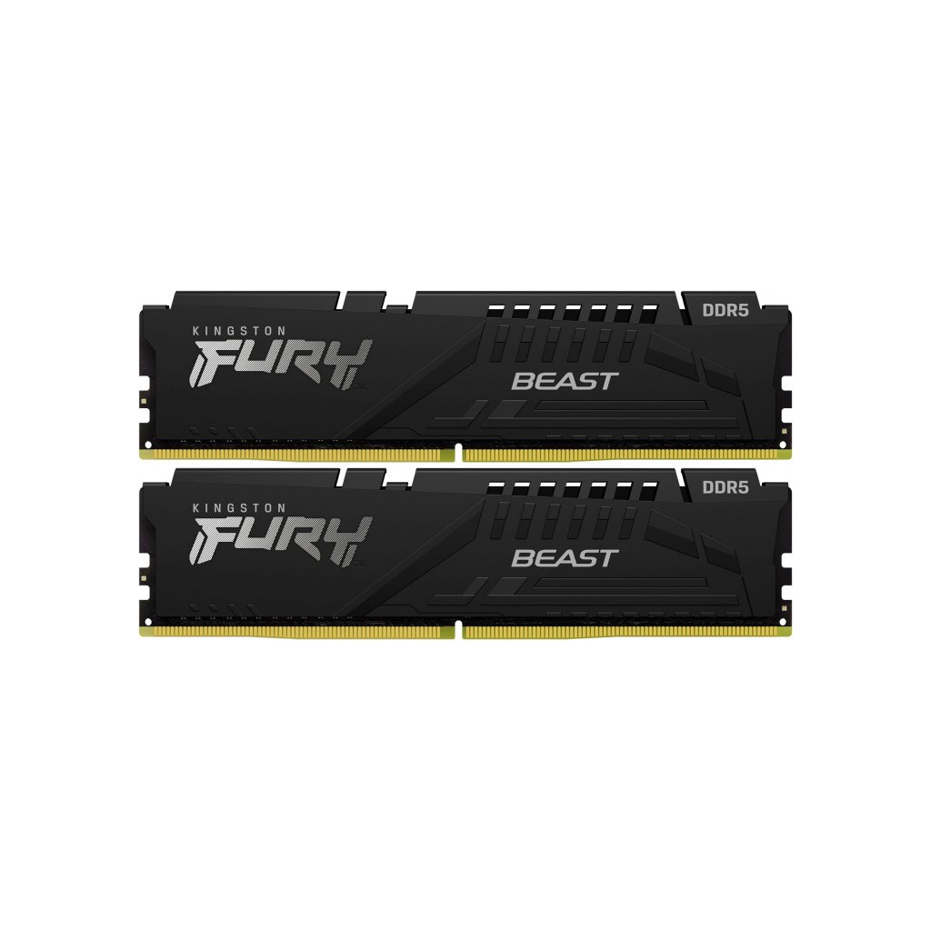 Модуль пам'яті для комп'ютера DDR5 64GB (2x32GB) 4800 MHz FURY Beast Black Kingston Fury (ex.HyperX) (KF548C38BBK2-64) - зображення 1