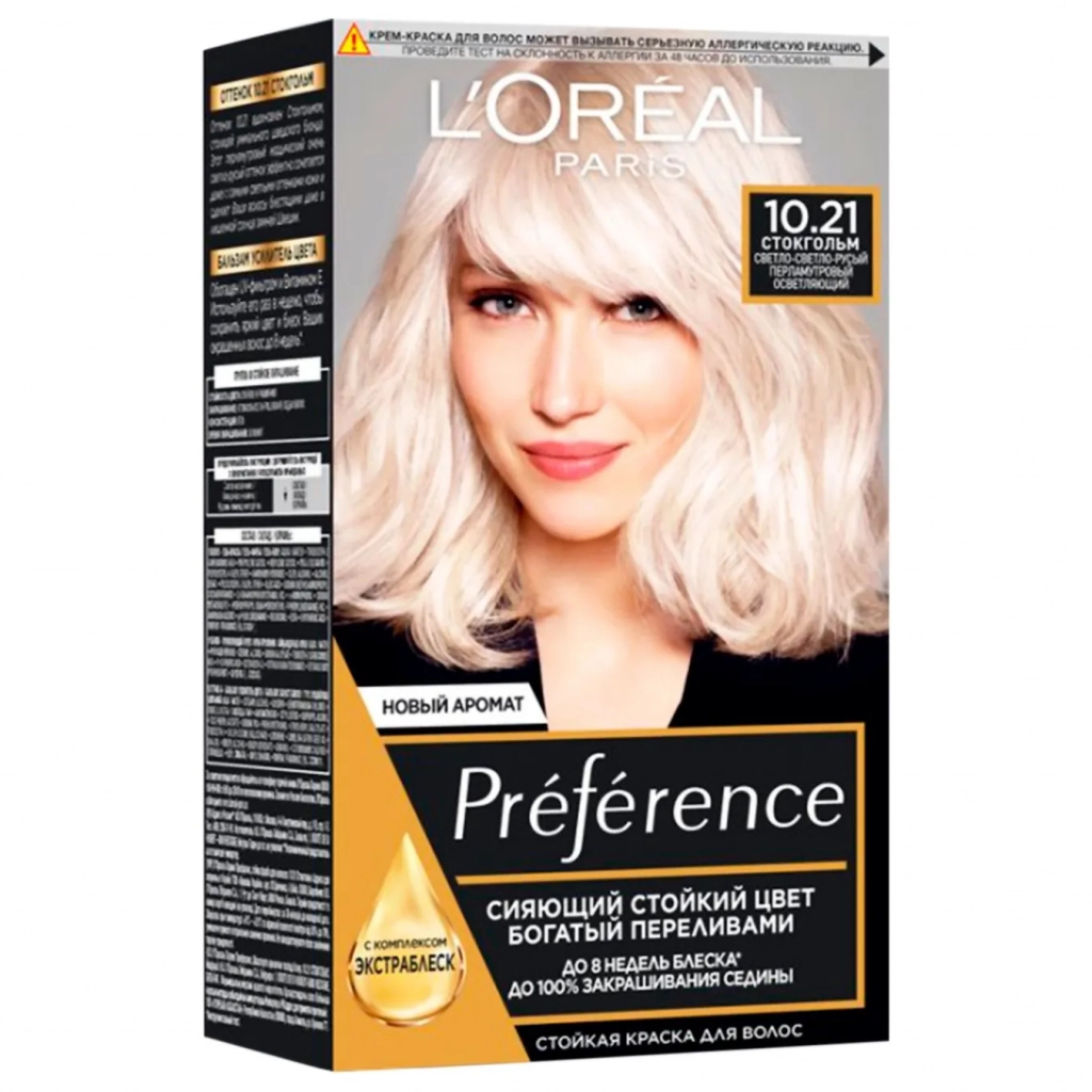 Фарба для волосся L'Oreal Paris Preference 10.21 - Світло-світло русявий перламутровий (3600521042687) - зображення 1