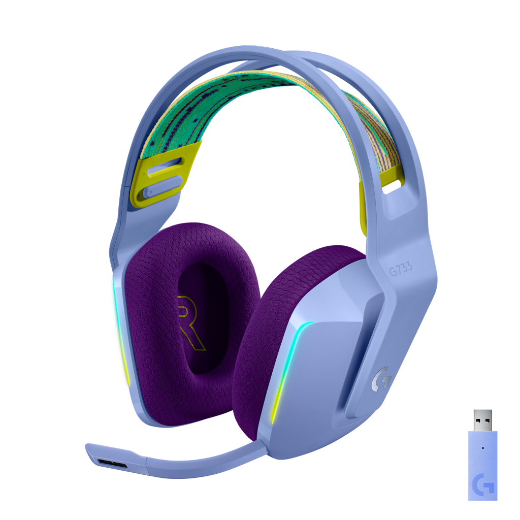 Навушники Logitech G733 Lightspeed Wireless RGB Gaming Headset Lilac (981-000890) - зображення 1