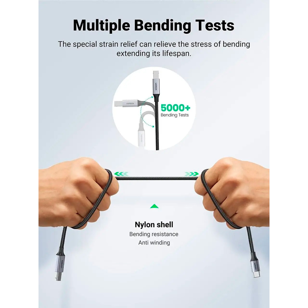 Кабель для принтера USB-C 2.0 to BM 1.0m black Ugreen (45034) - picture 5