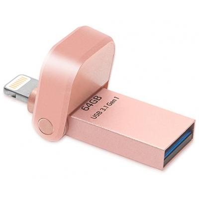 USB флеш накопичувач ADATA 64GB I920 Rose Gold USB 3.1 Gen1/Lightning (AAI920-64G-CRG) - зображення 3