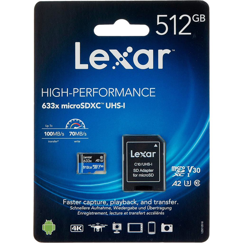 Карта пам'яті Lexar 512GB microSDXC class 10 UHS-I 633x (LSDMI512BB633A) - зображення 3