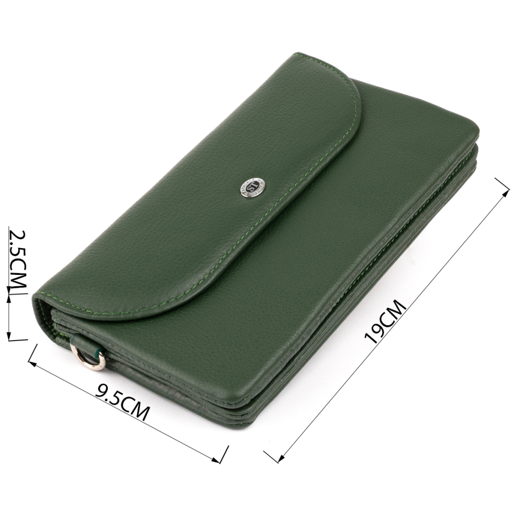 Гаманець ST Leather Зі шкіри Зелений (19320) - зображення 3