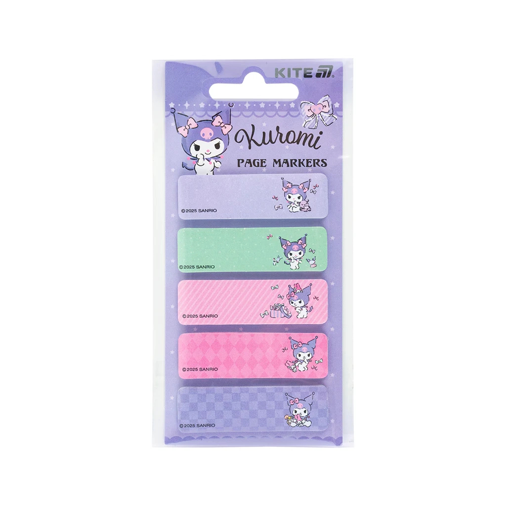 Стікер-закладка Kite паперова з малюнком Kuromi, 100 шт, 5х15х50 мм, прямокутна (HK25-480) - зображення 2