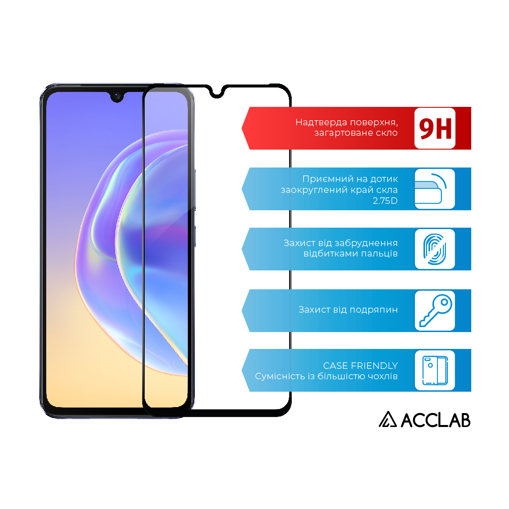 Скло захисне ACCLAB Full Glue VIVO V21 (1283126528422) - зображення 3