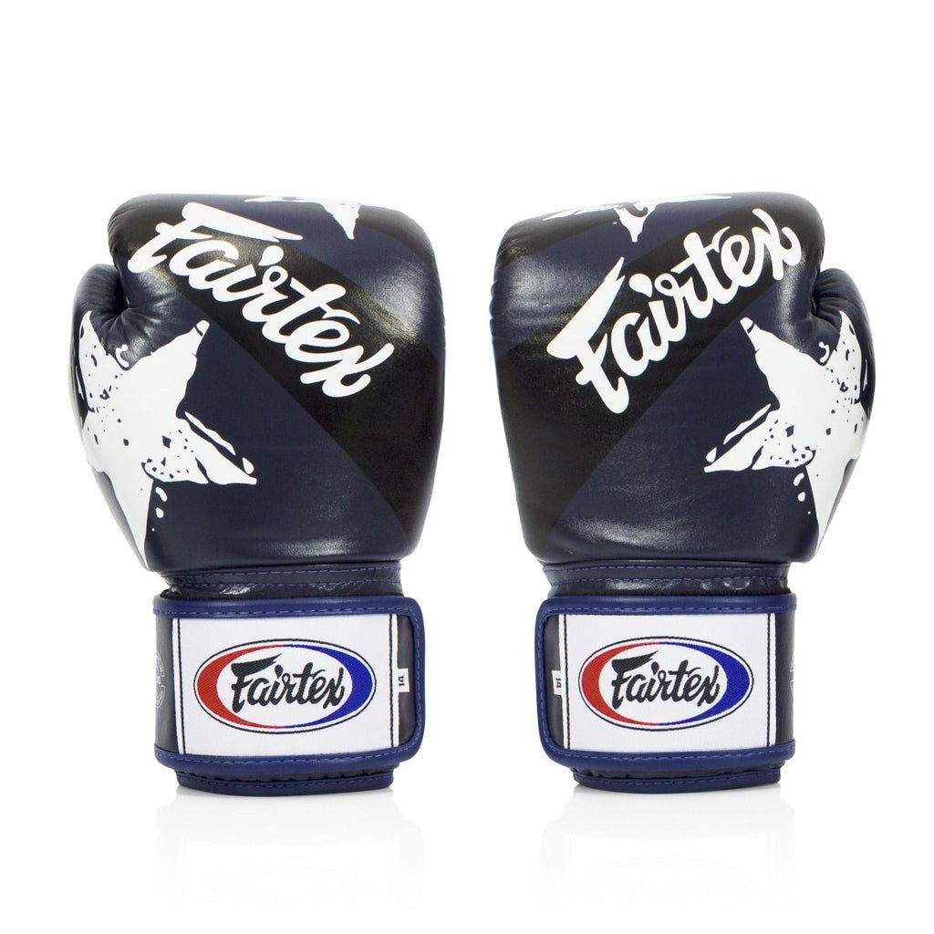 Боксерські рукавички Fairtex BGV1 Nation Print Blue 10 унцій (бинти в комплекті) (BGV1_Print_10oz_Blue) - зображення 3