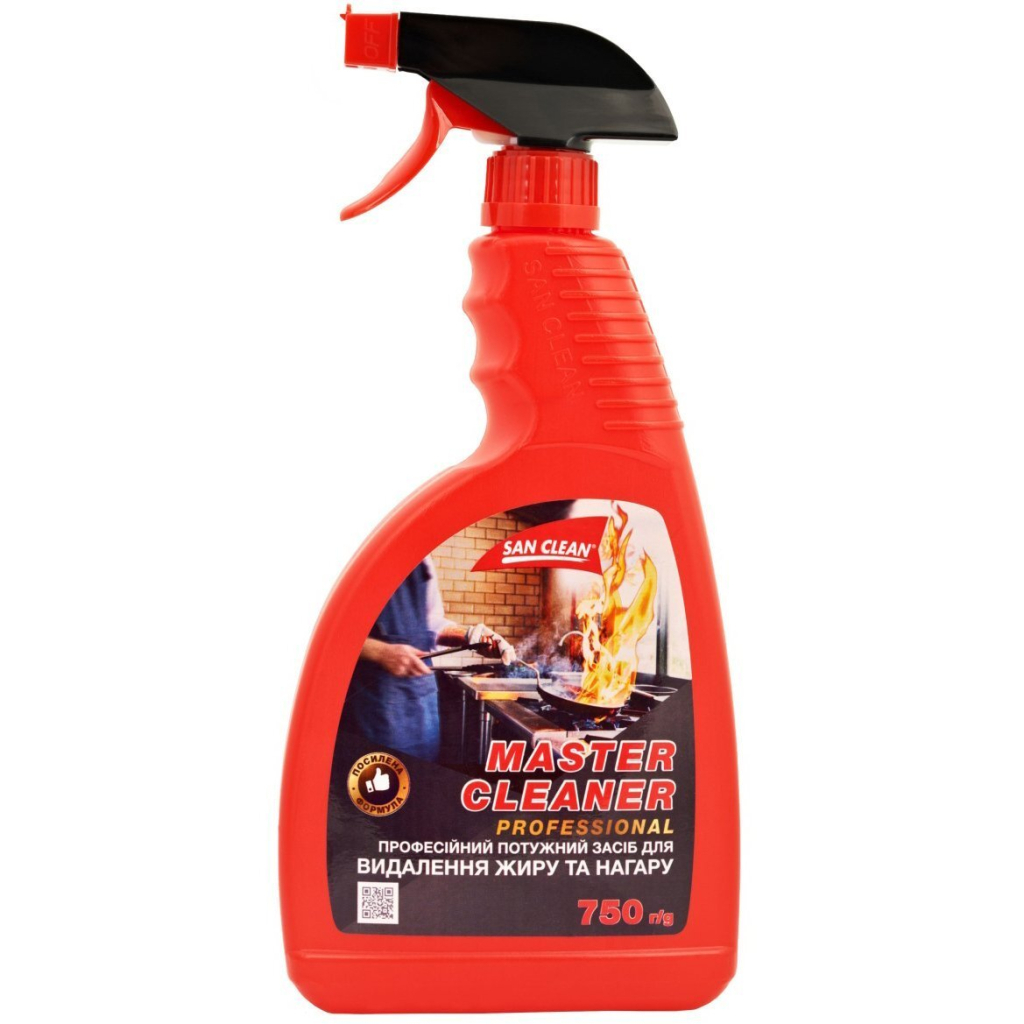 Спрей для чищення кухні San Clean Master Cleaner Professional для видалення жиру та нагару 750 г (4820003543856) - зображення 1