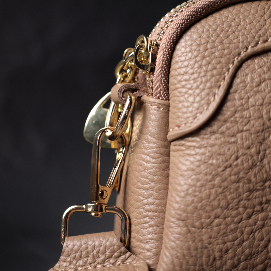 Сумка Vintage Жіноча на два відділення з натуральної шкіри Бежева (22356) - зображення 11