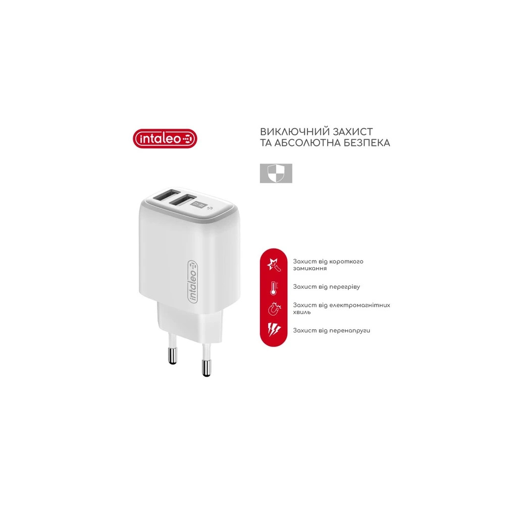 Зарядний пристрій Intaleo 12W Fast Charge 2USB 2.4A white (1283126578281) - зображення 5