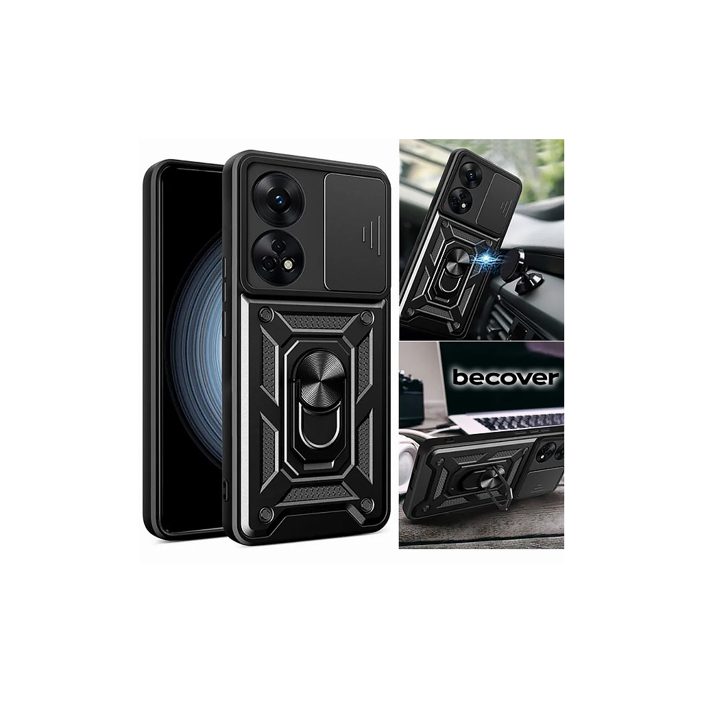 Чохол до мобільного телефона BeCover Military Oppo Reno8 T Black (710023) - изображение 2