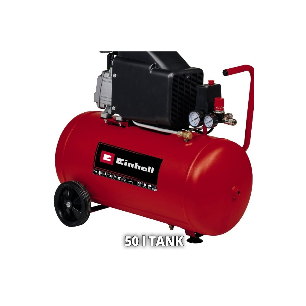 Компресор Einhell TC-AC 270/50/8, масляний, 1800Вт, 50л, 270л/хв, 8бар (4007360) - зображення 7