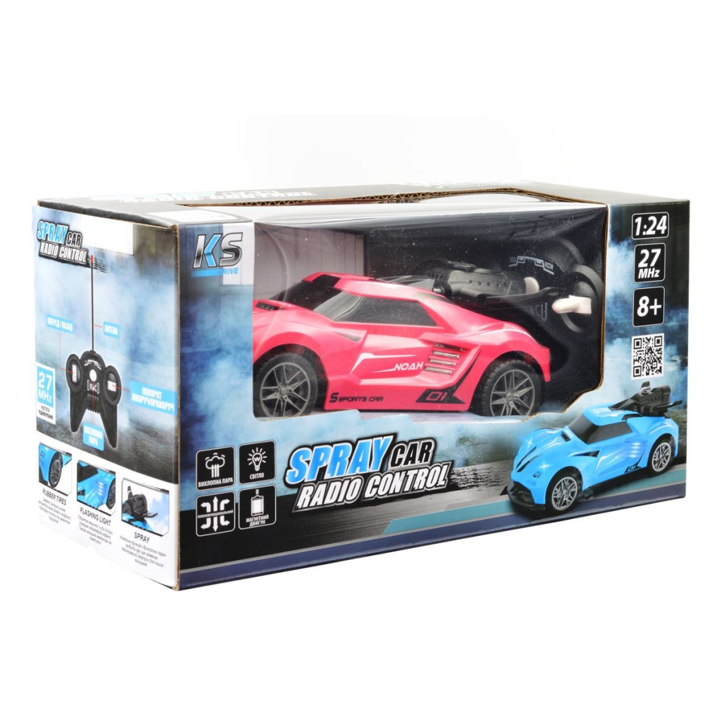 Радіокерована іграшка Sulong Toys Spray Car – Sport (рожевий, 1:24, світло, функція туман) (SL-354RHP) - зображення 7