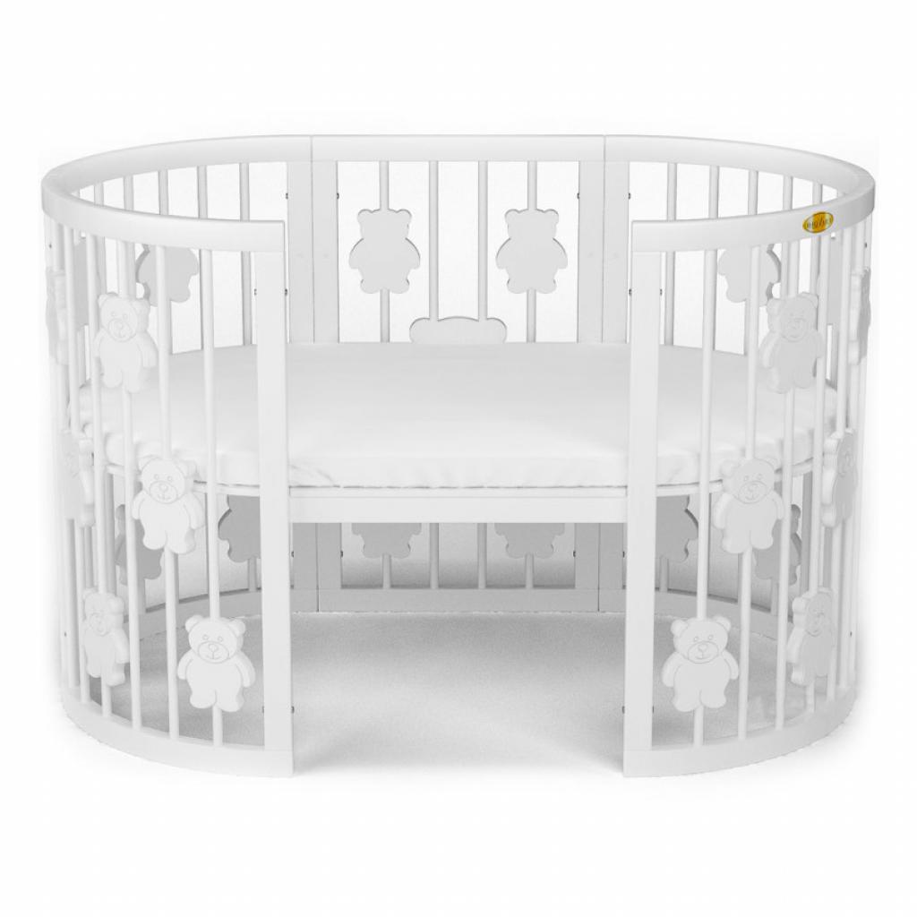 Ліжечко Ingvart SMART BED ROUND з ведмедиками білий (1369003) - зображення 2