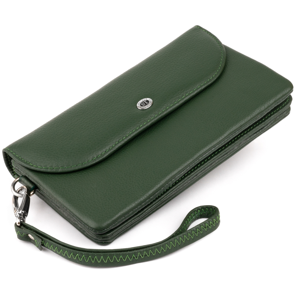 Гаманець ST Leather Зі шкіри Зелений (19320) - зображення 6