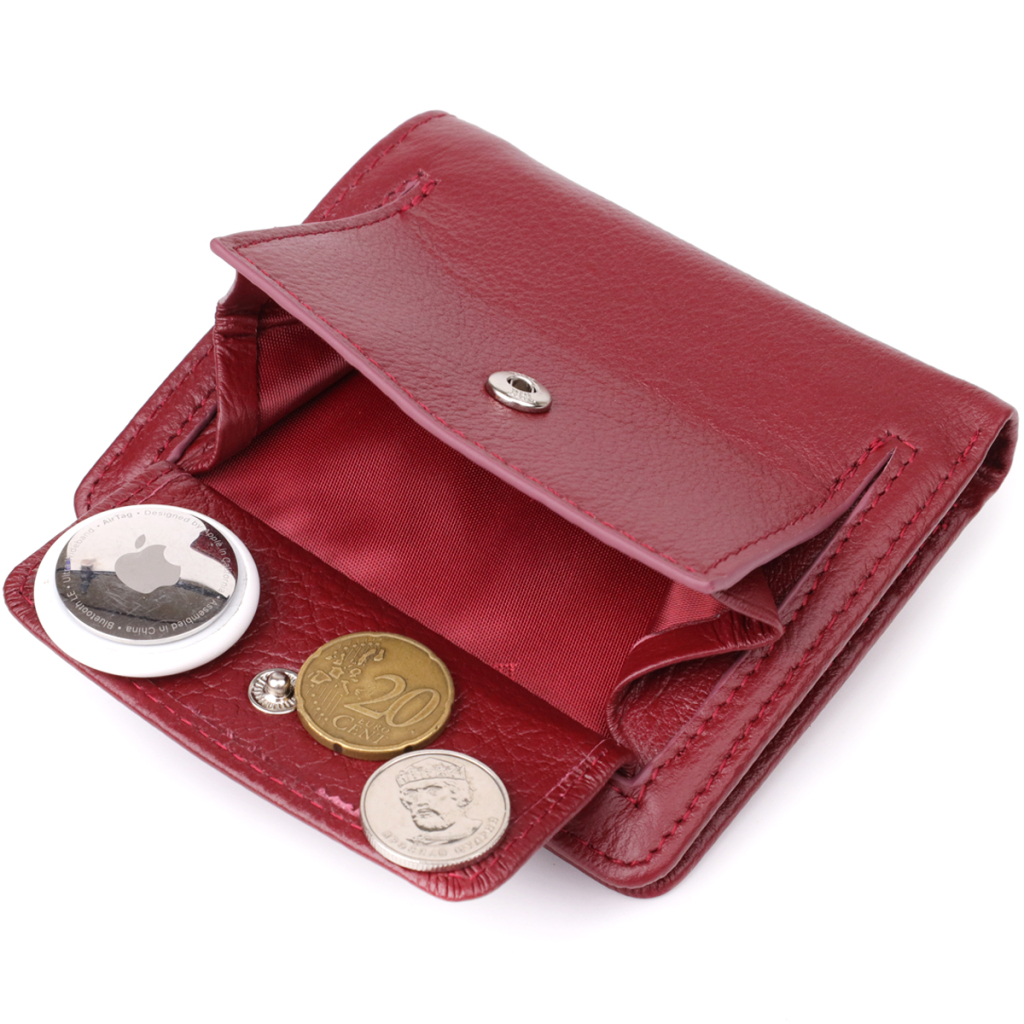 Гаманець ST Leather З натуральної шкіри Бордовий (23071) - зображення 8