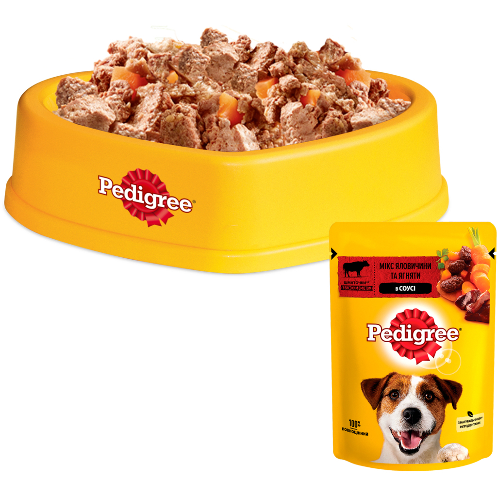 Вологий корм для собак Pedigree Яловичина, ягня в соусі 100 г (5900951262531) - зображення 8