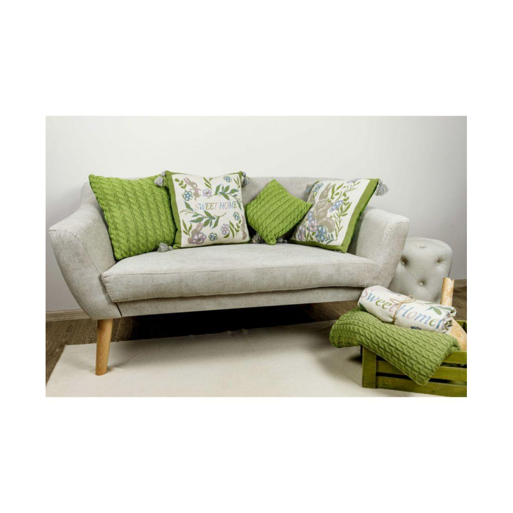 Наволочка Прованс декоративна в'язана Коси травяна 45х45 (028637) - зображення 3