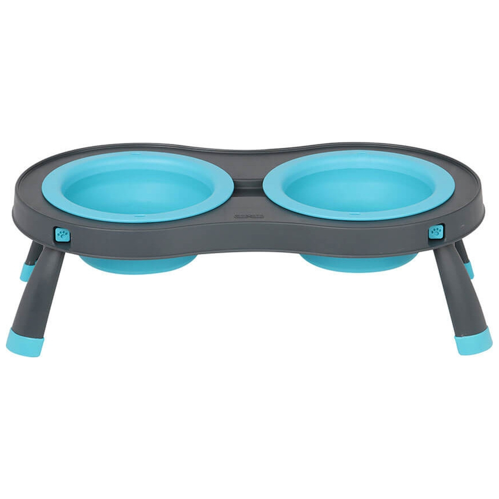 Посуд для собак Dexas Миска подвійна на складній підставці-велика 600 мл блакитна (0084297306892) - изображение 2