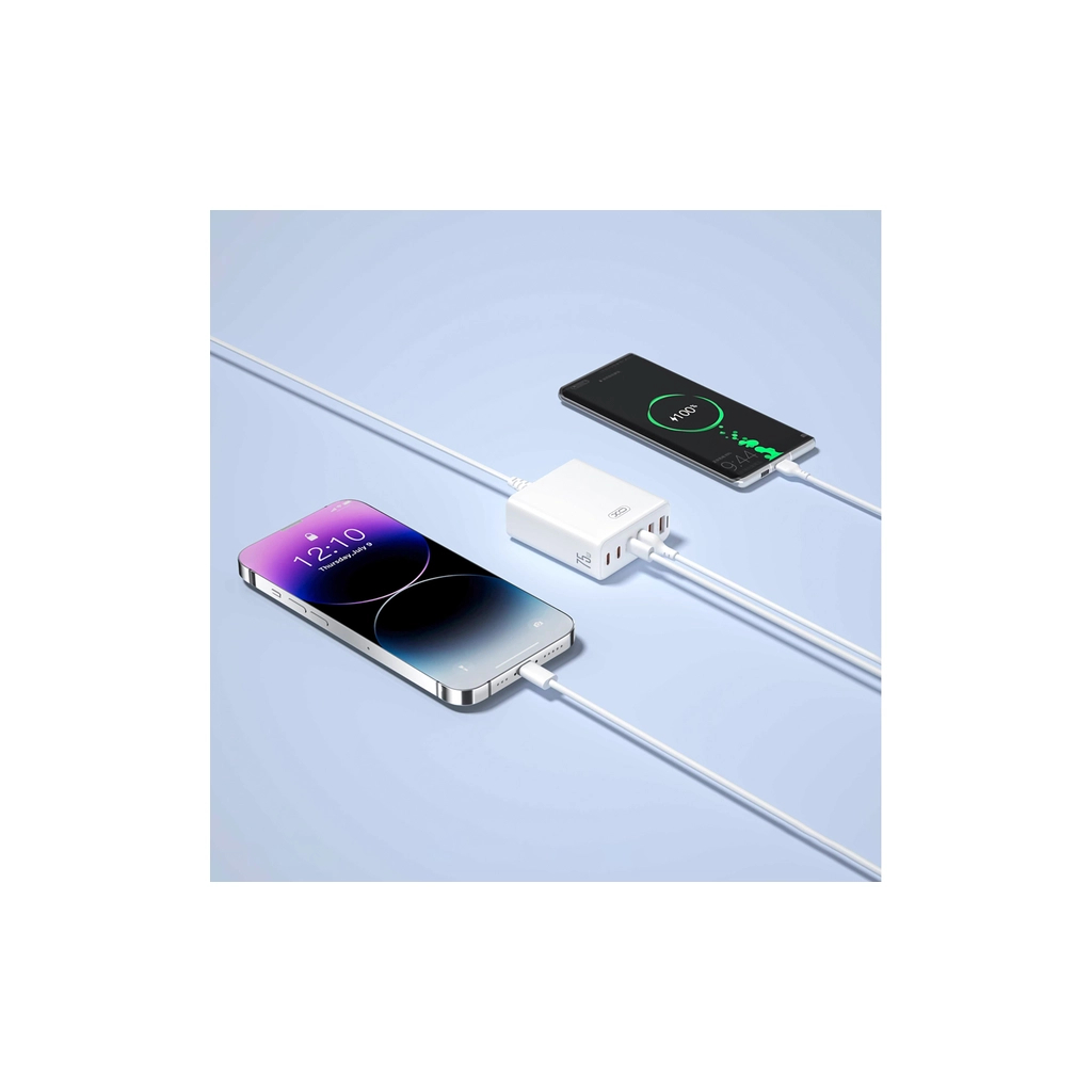 Зарядний пристрій XO L133 3xUSB-A + 3xUSB-C 75W White (L133.white) - зображення 4