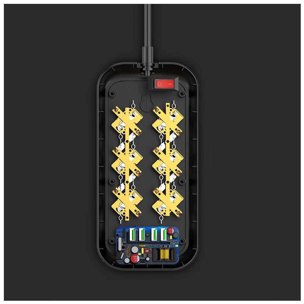 Мережевий фільтр живлення ColorWay CW-CHE64B, 6 розеток/4USB Black (CW-CHE64B) - зображення 10