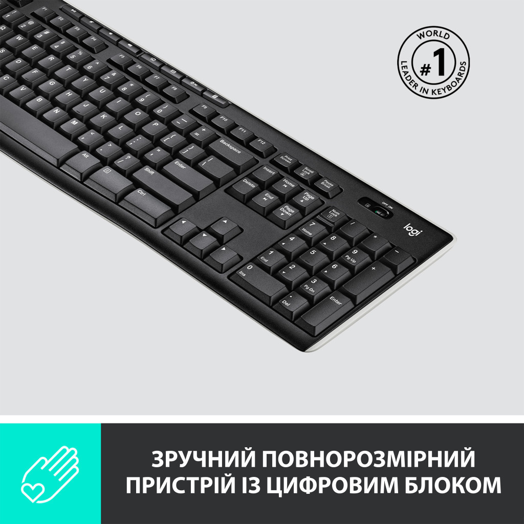 Клавіатура Logitech K270 Wireless UA Black (920-003738) - зображення 2