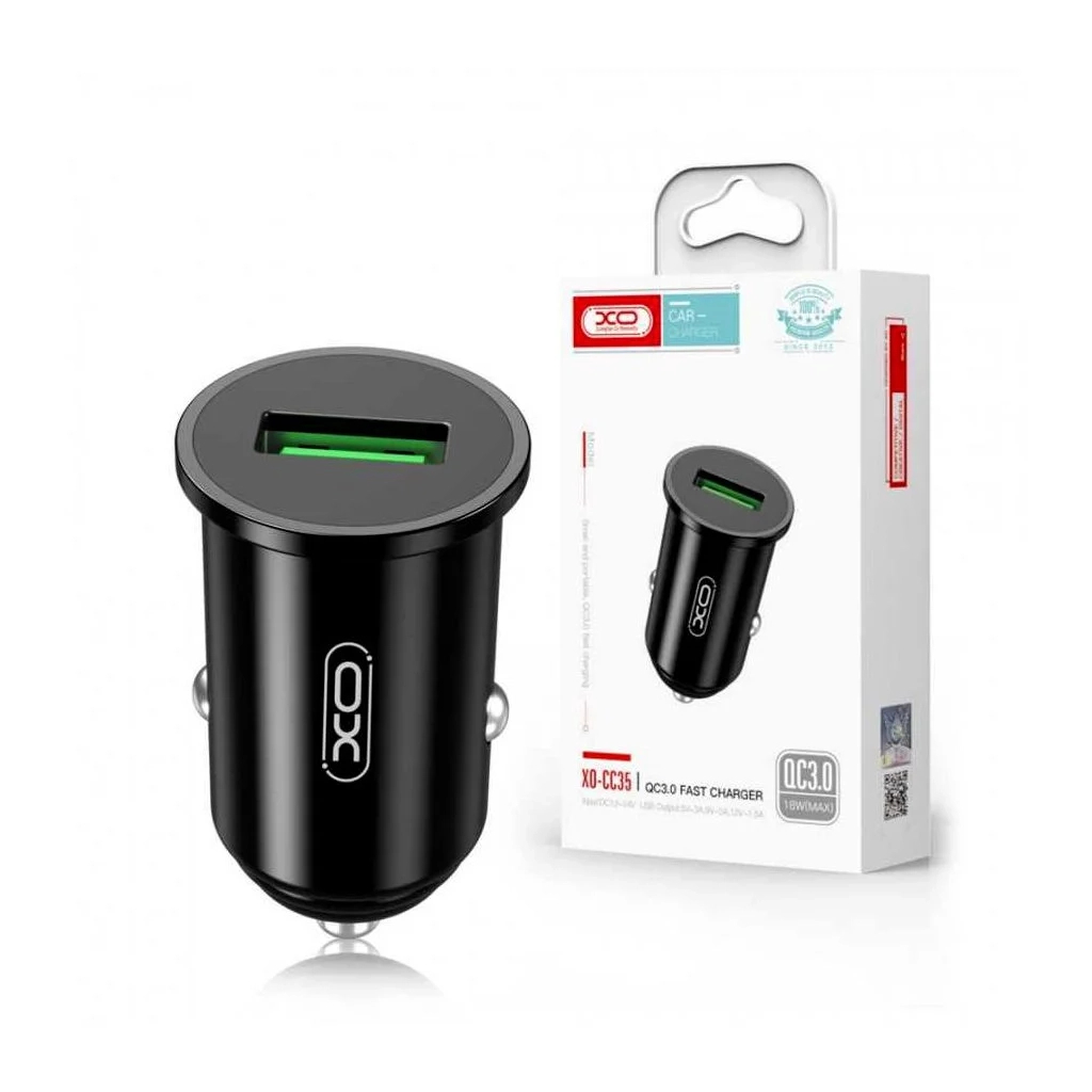 Зарядний пристрій XO QC 3.0 CC35 18W/1USB Black (XO-CC35-BK) - зображення 2