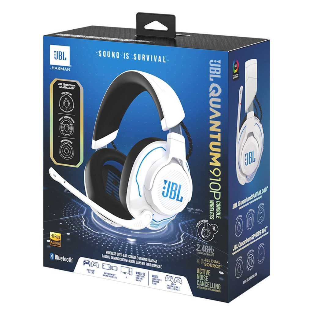 Навушники JBL Quantum 910P Wireless for PS White (JBLQ910PWLWHTBLU) - зображення 12