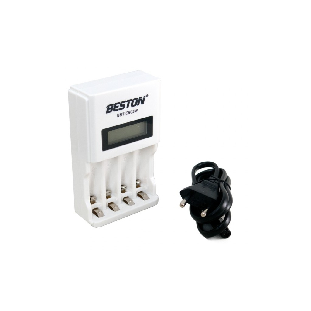 Зарядний пристрій для акумуляторів Beston BST-C903W 4slots for AA/AAA, Ni-MH/Ni-CD (AAB1850) - зображення 1