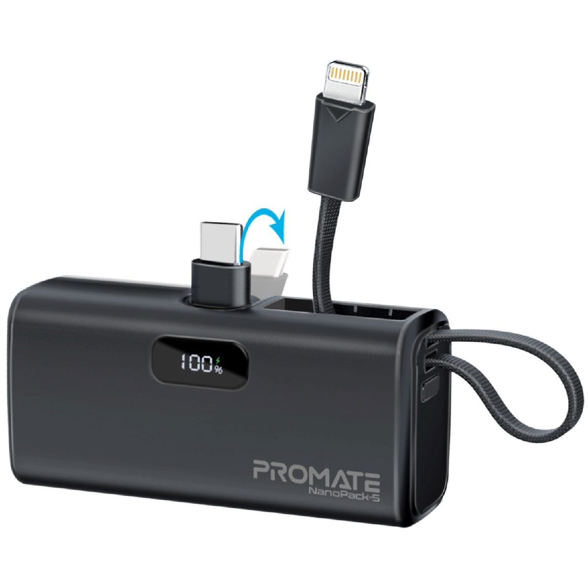 Універсальна мобільна батарея Promate Nanopack-5 5000mAh 20W Black - изображение 1