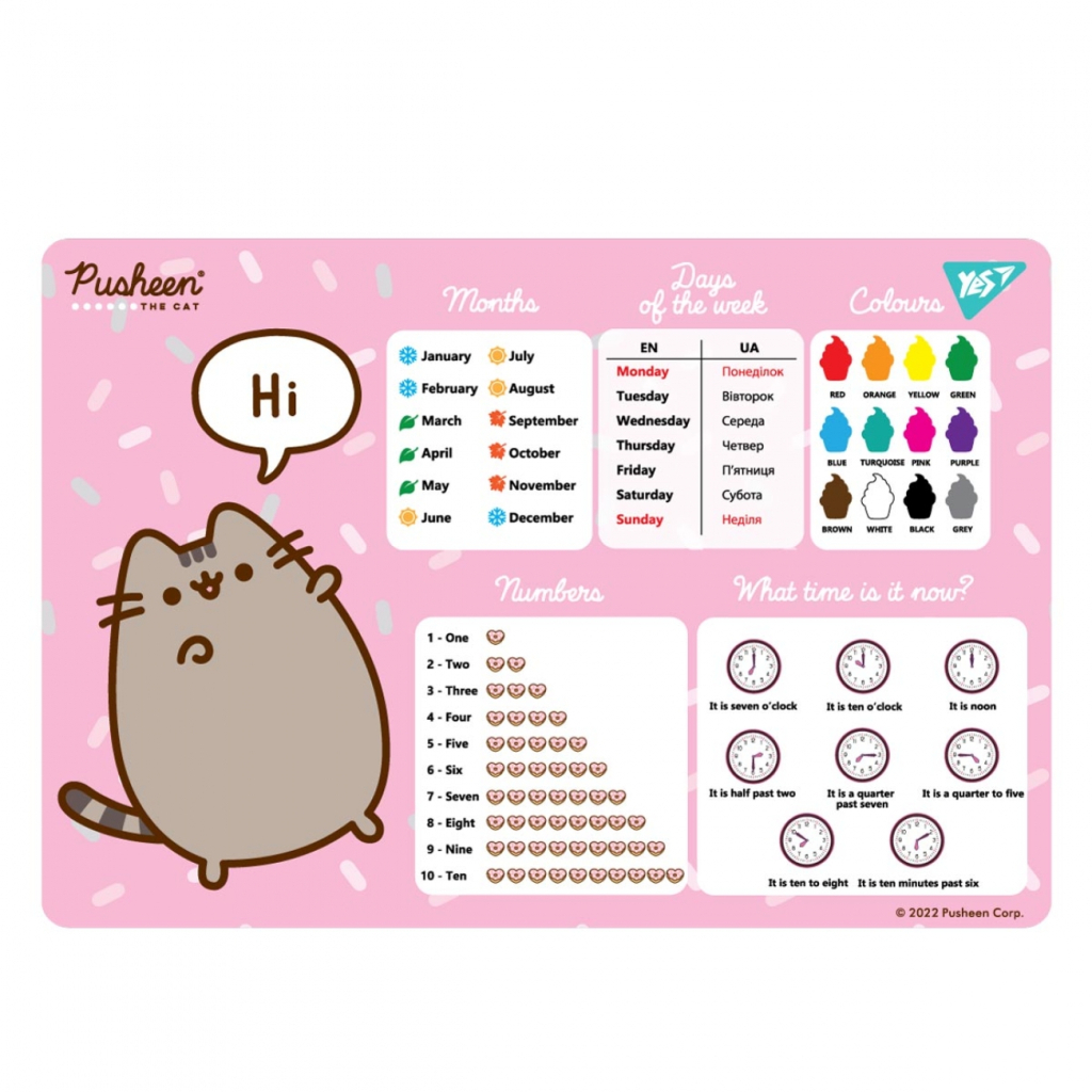 Підкладка настільна Yes Pusheen англійська (492061) - изображение 1