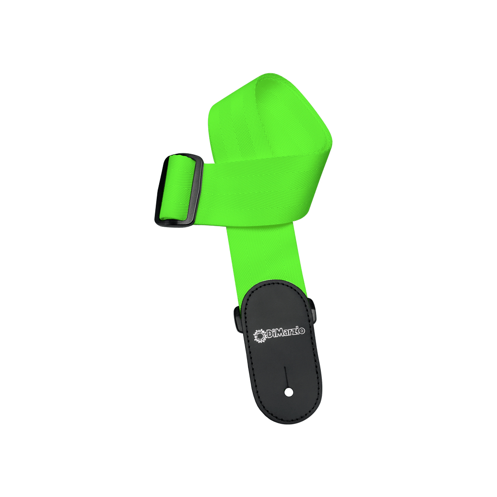 Ремінь для гітари DiMarzio Nylon With Leather Ends Neon Green (DD3100NGN) - зображення 1