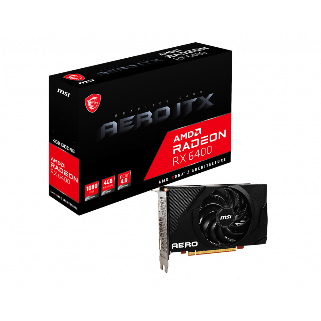 Відеокарта MSI Radeon RX 6400 4Gb AERO ITX (RX 6400 AERO ITX 4G) - зображення 1