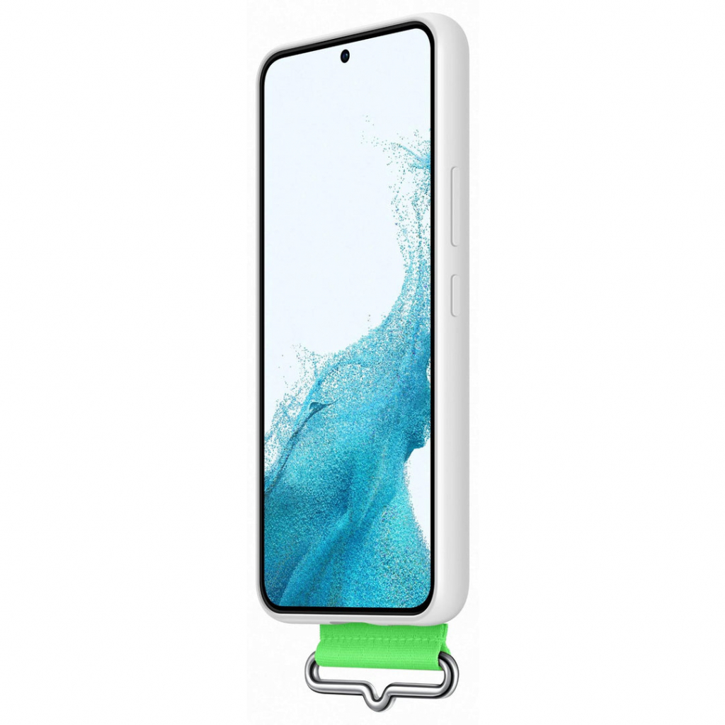 Чохол до мобільного телефона Samsung Silicone with Strap Cover Galaxy S22 Plus White (EF-GS906TWEGRU) - зображення 4