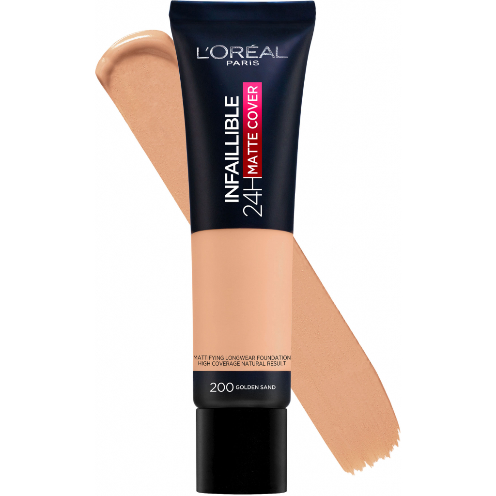 Тональний крем L'Oreal Paris Infaillible 24h Matte Cover 200 - Golden Sand 30 мл (3600523784271) - изображение 2