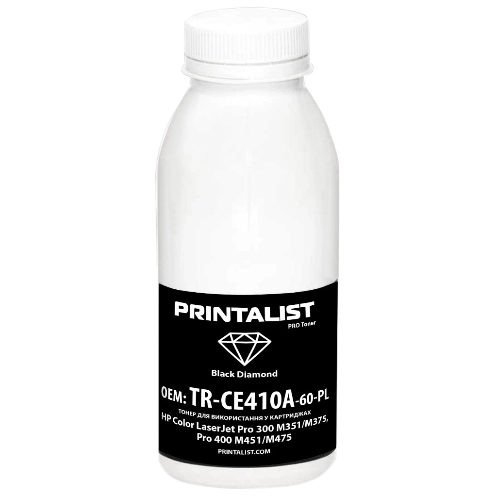 Тонер HP CLJ Pro 300 M351/M375, Pro 400 M451/M475, 60г Black Printalist (TR-CE410A-60-PL) - зображення 1