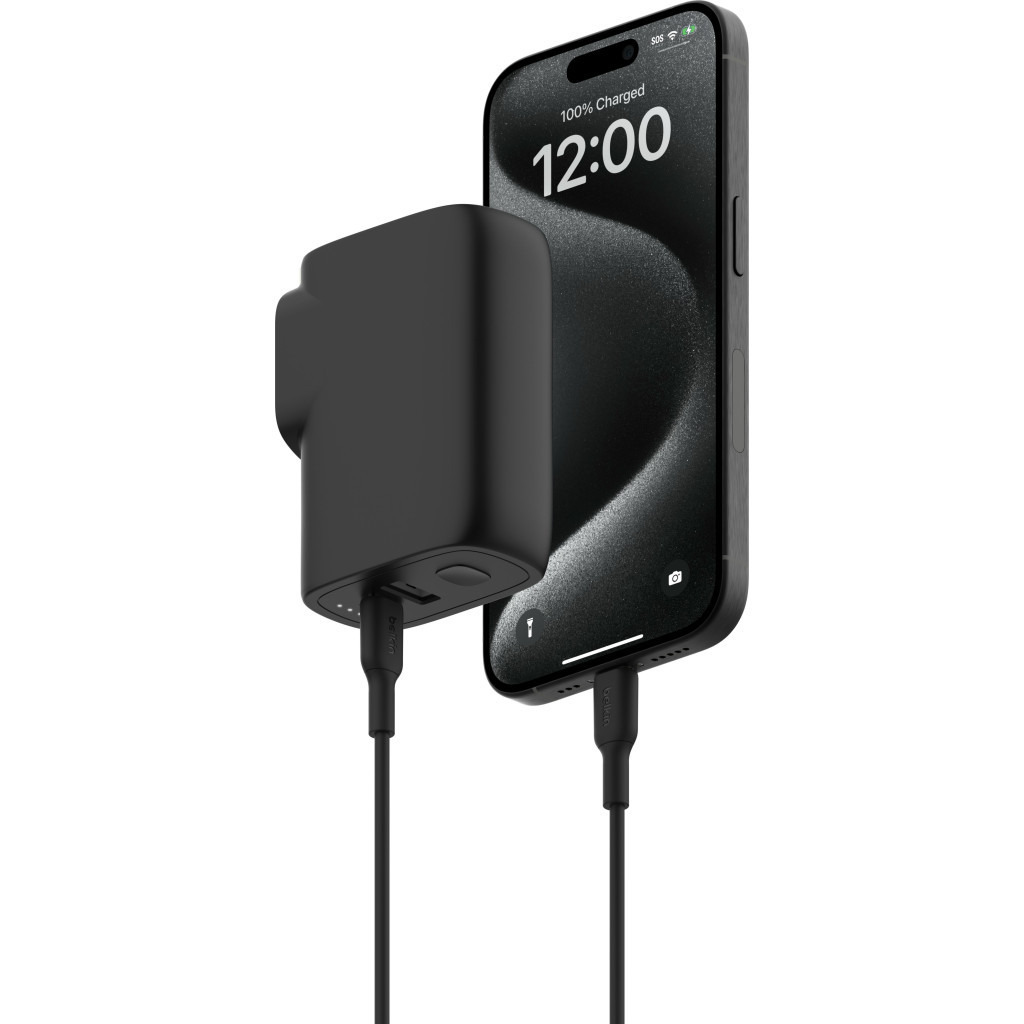 Зарядний пристрій Belkin USB-С 25W PD + PowerBank 5000mAh + cable USB-C 1m (BPZ003BT1MBK-B6) - зображення 4