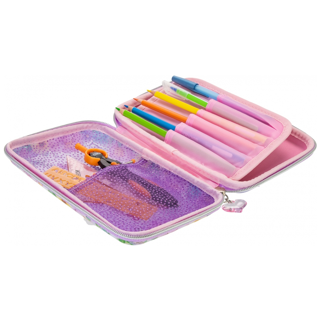 Пенал Cool For School з віконцем 1 відділення з органайзером фіолетовий (QT-5750-Purple) - зображення 2
