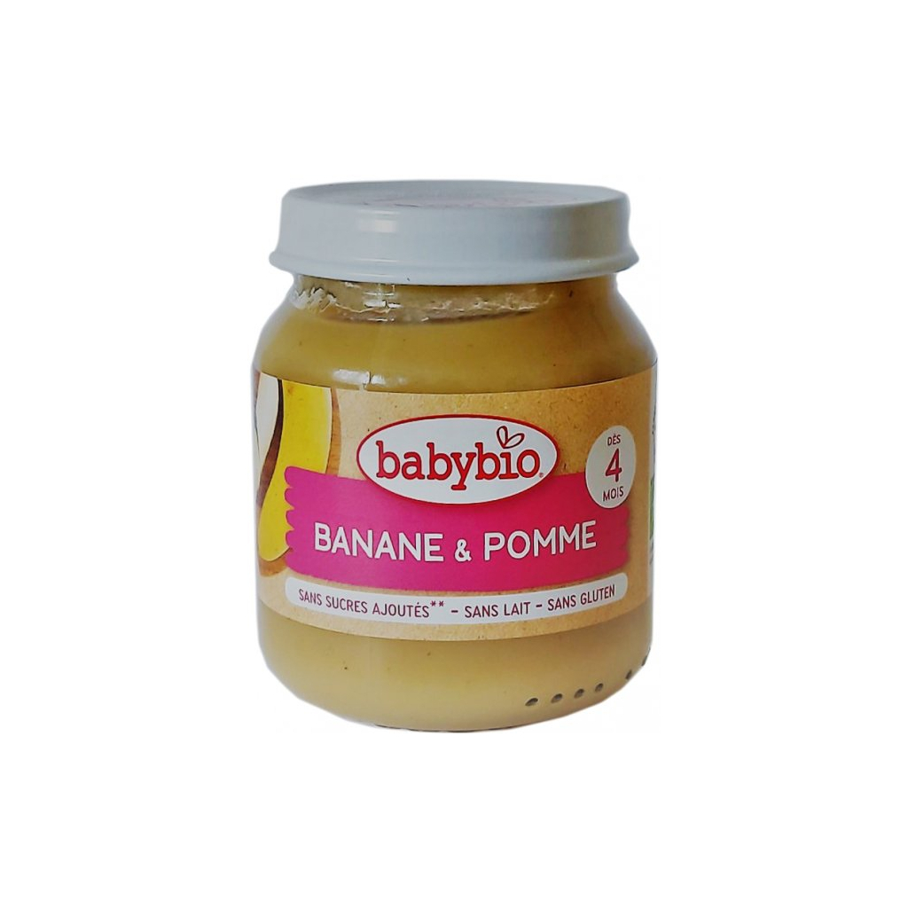 Дитяче пюре BabyBio органічне яблука та банану 130 г (3288131500775) - зображення 1