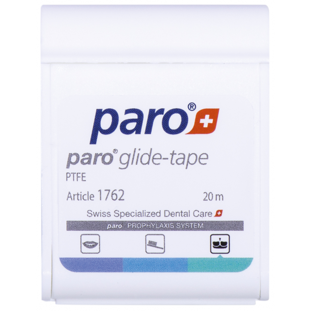 Зубна нитка Paro Swiss glide-tape стрічка тефлонова 20 м (7610458017623) - зображення 1