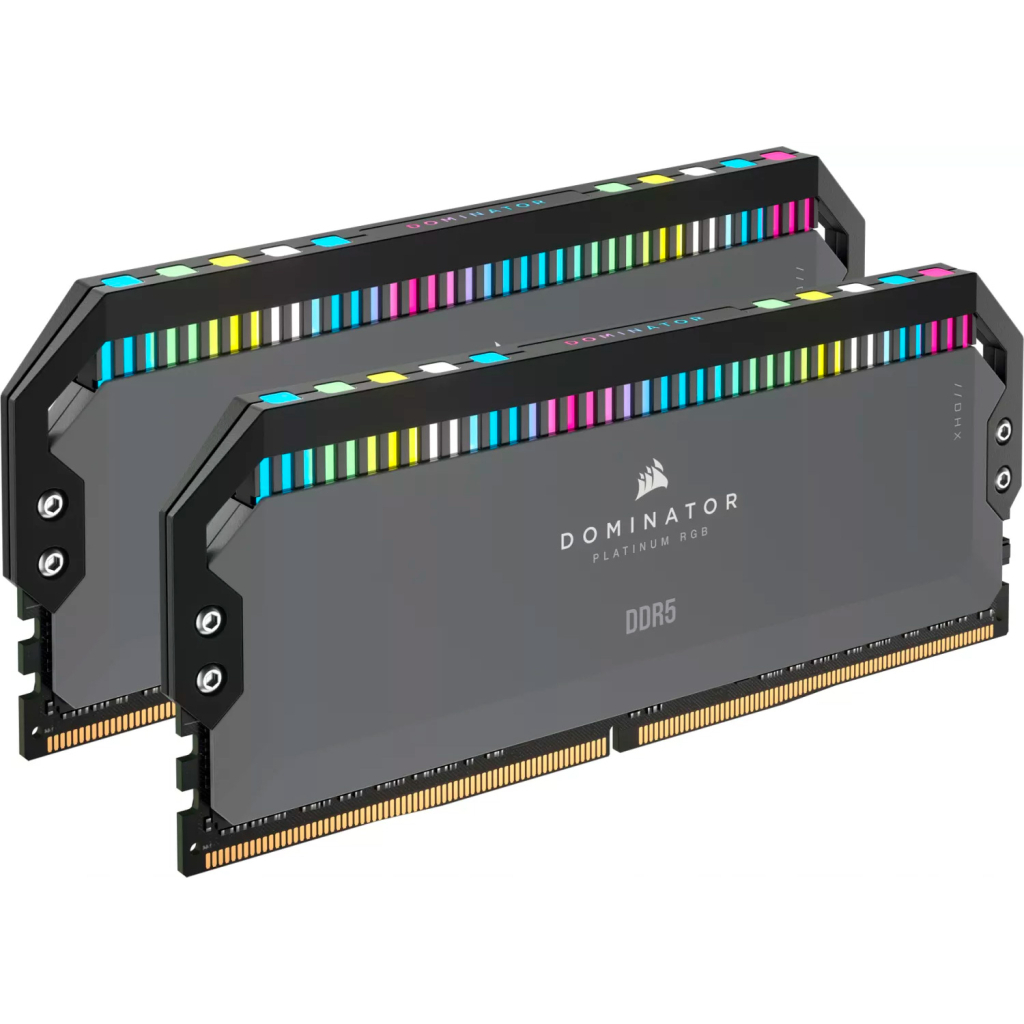 Модуль пам'яті для комп'ютера DDR5 32GB (2x16GB) 6000 MHz Dominator Platinum RGB Gray Corsair (CMT32GX5M2D6000Z36) - зображення 2