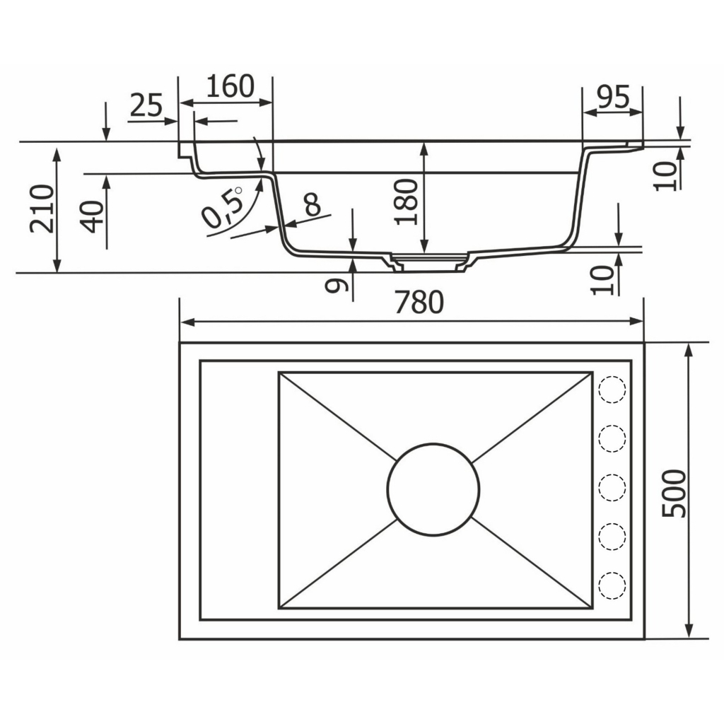 Мийка кухонна GRANADO Optimal Estella grafito (+ змішувач Badalona LUX inox + дозатор Redondo inox + кошик+дошка) (ksg0209) - зображення 10