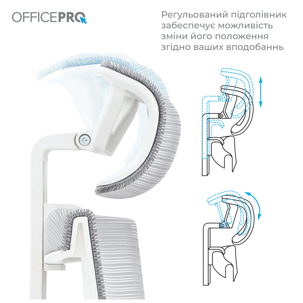 Офісне крісло OfficePro Elegant OC600-W-LG-LG (OC600-W-LG-LG) - зображення 6