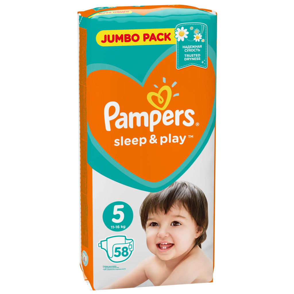 Підгузки Pampers Sleep & Play Junior Розмір 5 (11-16 кг), 58 шт (4015400203582) - зображення 3