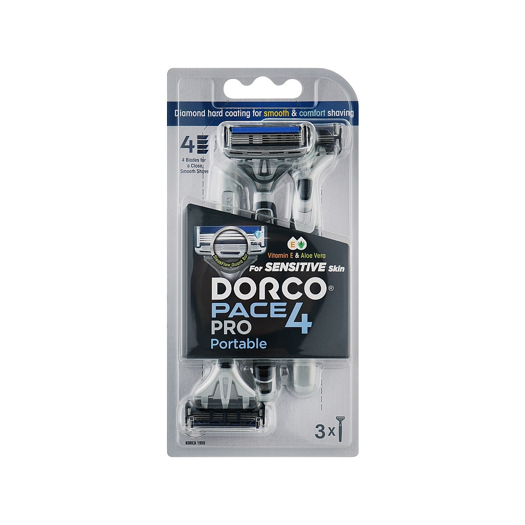 Бритва Dorco Pace 4 Pro Одноразова Для чоловіків 3 шт. (8801038598253) - зображення 1