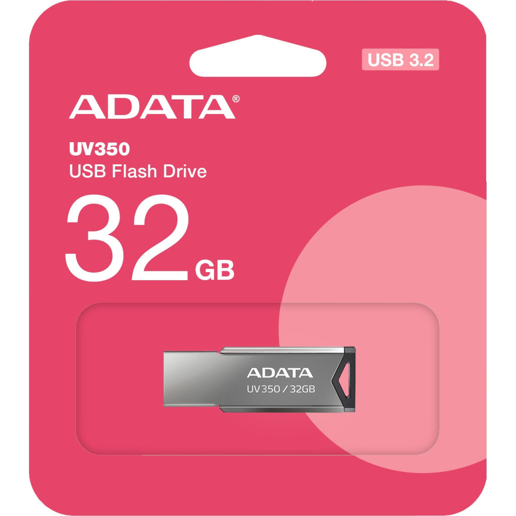 USB флеш накопичувач ADATA 32GB UV350 Metallic USB 3.2 (AUV350-32G-RBK) - зображення 5