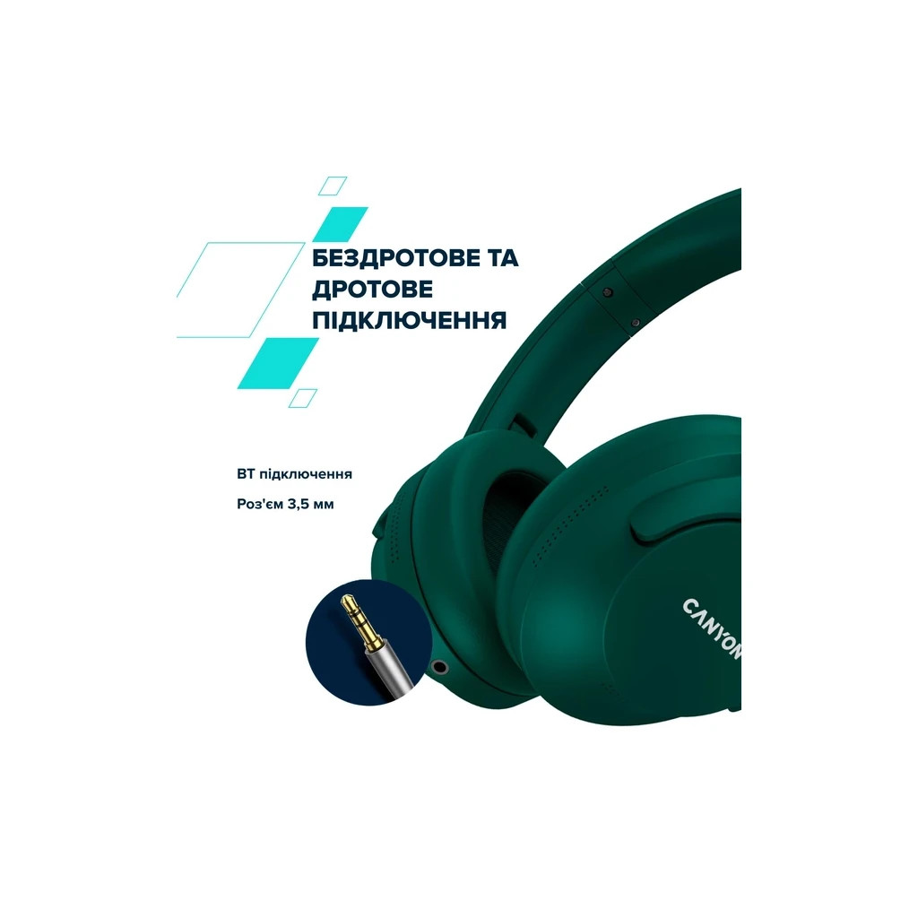Навушники Canyon OnRiff 10 ANC Bluetooth Green (CNS-CBTHS10GN) - зображення 11
