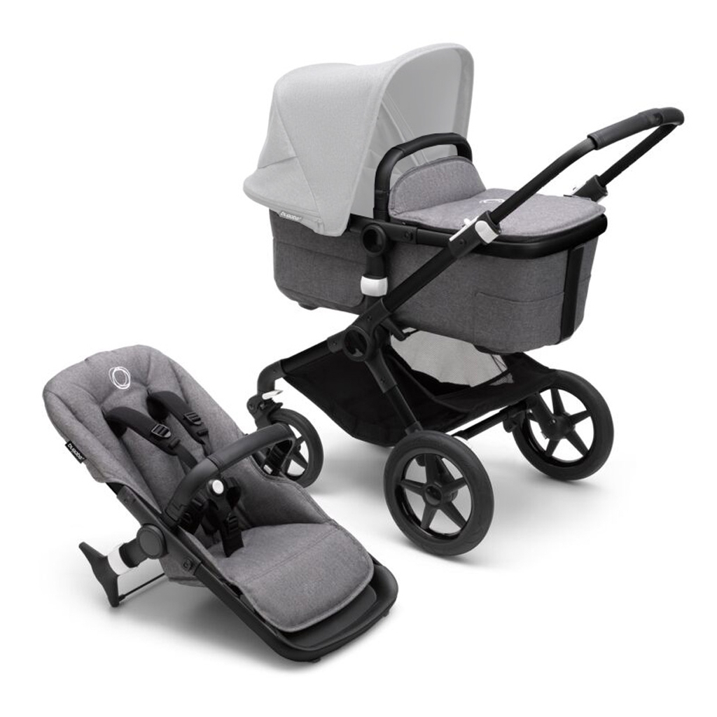 Коляска Bugaboo 2 в 1 Fox 3 без капюшона (Black/ Grey Melange) (2306010043) - зображення 1