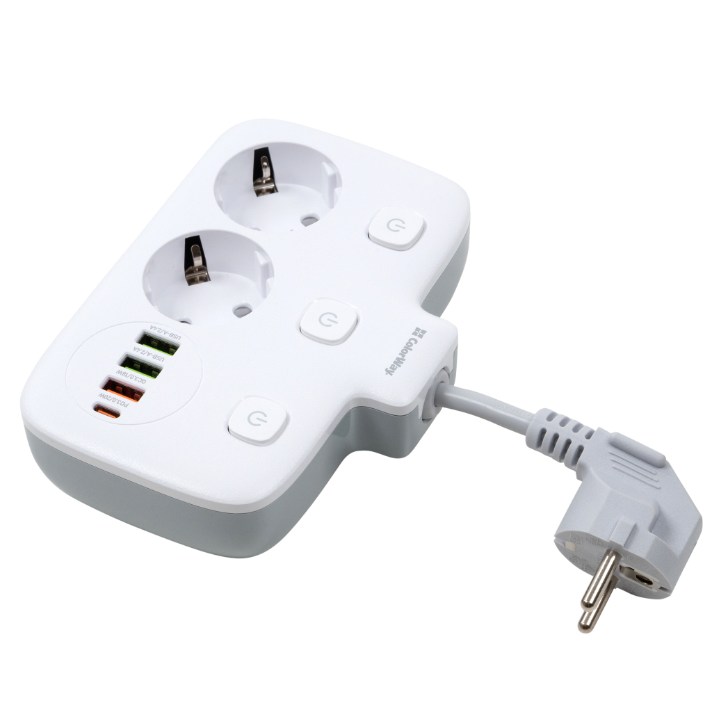 Мережевий фільтр живлення ColorWay CW-CHE24PDW 2 розетки/4USB (CW-CHE24PDW) - зображення 5