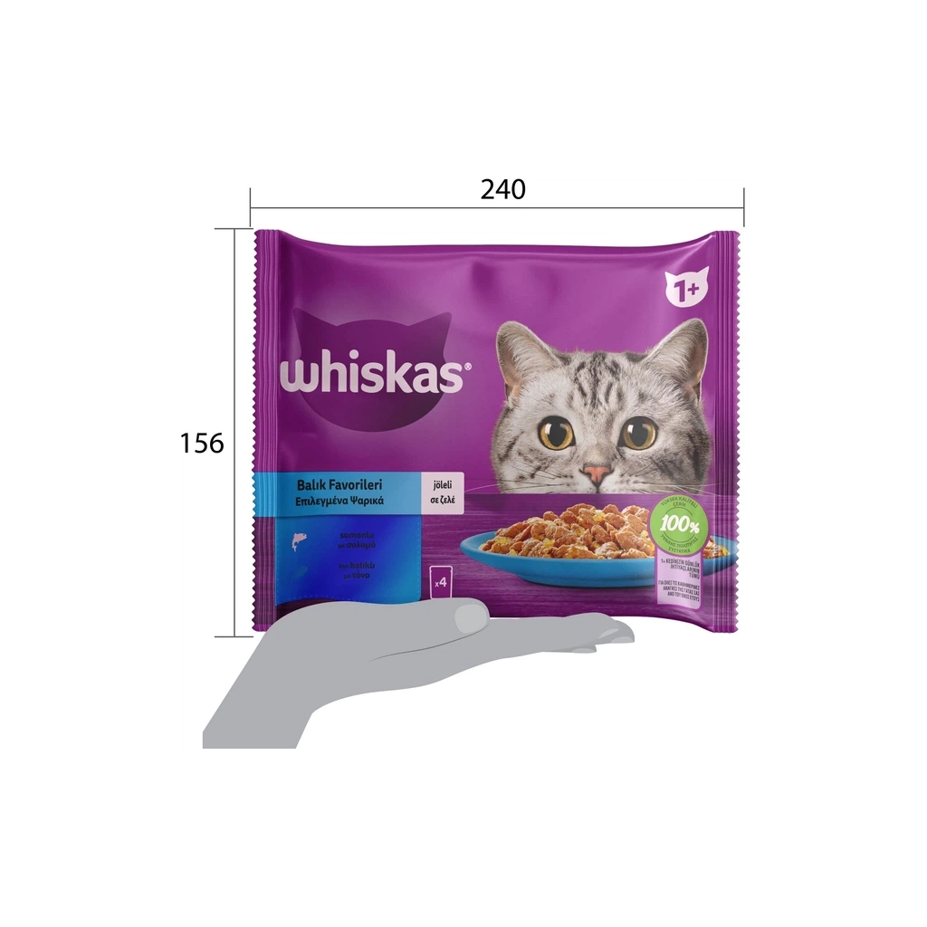 Вологий корм для кішок Whiskas тунець, лосось в желе 4х85 г (8410136025433) - зображення 7